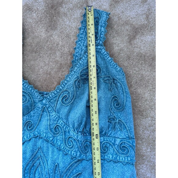 Inca Cottons Women Maxi Dress Babydoll Empire Waist Embroidered 1XL Boho Y2K - Picture 8 of 10